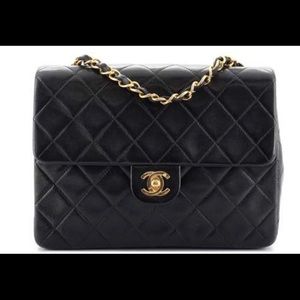 Chanel Vintage Square Classic Flap Bag Quilted Lambskin Small